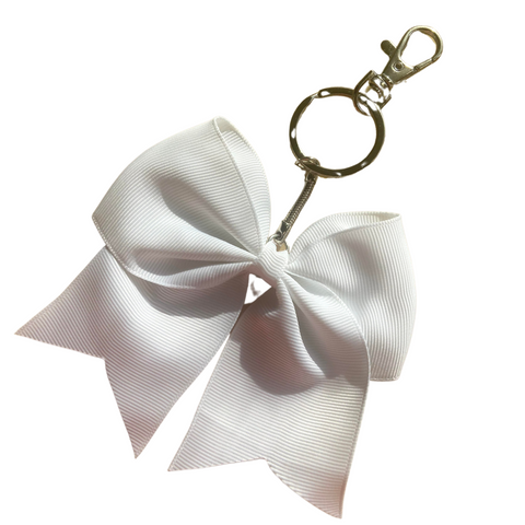 White Customizable Sports Keychains for Girls Bow Key Chain