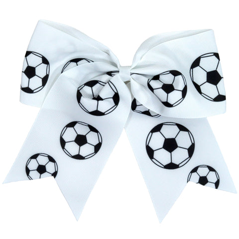 Soccer Cheer Bow for Girls Large Hair Bows with Ponytail Holder Sports Bow Ribbon