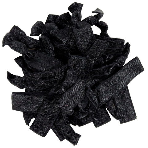 Hair Ties 20 Elastic Black Ponytail Holders Ribbon Knotted Bands