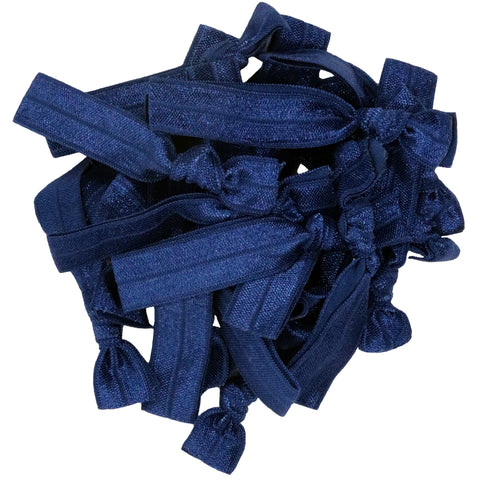 Hair Ties 20 Elastic Navy Ponytail Holders Ribbon Knotted Bands