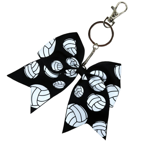 Volleyball Sports Keychains for Girls Bow Key Chain