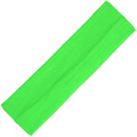 Cotton Headband Soft Stretch Headbands Sweat Absorbent Elastic Head Band Neon Green
