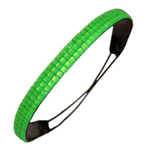 Rhinestone Headband Neon Green