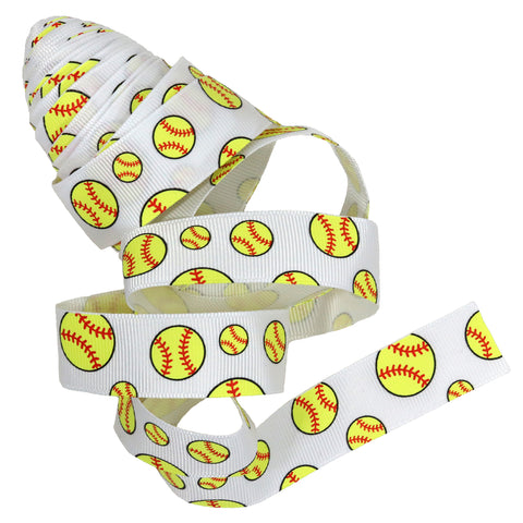 Softball Ribbon 5 Yards to use for Ponytail Holders Streamers on Your Bag to Show Spirit or Crafts