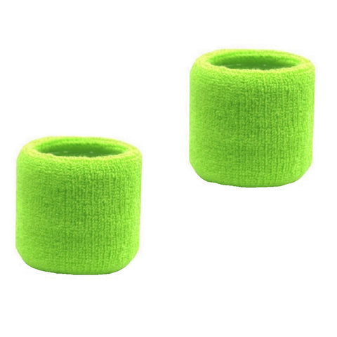 Sweatband for Wrist Terry Cotton Wristbands 2 Pack Neon Green
