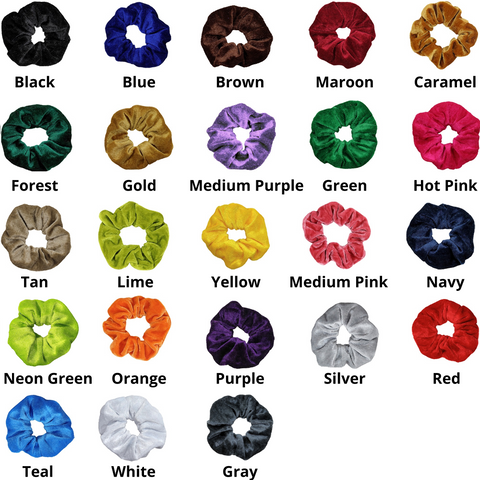 Velvet Scrunchies 1 You Pick Colors & Quantities
