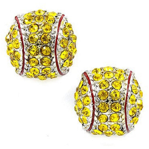Softball Earrings Post Earrings Rhinestone Jewelry