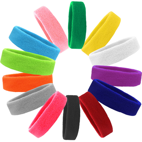 Sweatbands Soft Terry Cotton Sweat Band Headband You Pick Colors & Quantities