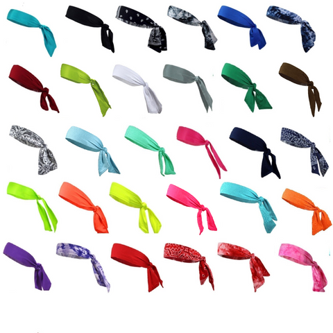 Tie Back Headbands 12 Moisture Wicking Athletic Sports Head Band You Pick Colors