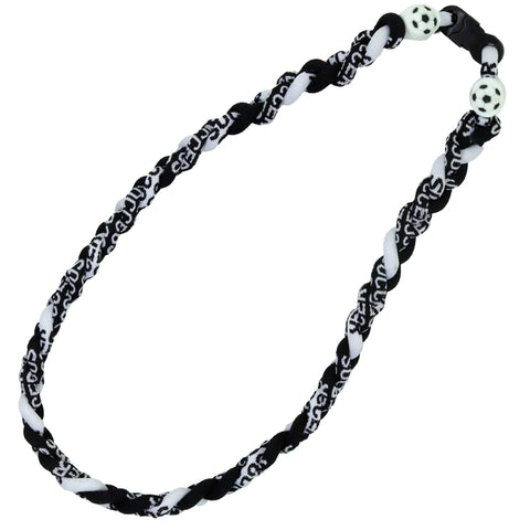 Soccer Necklace Titanium Braided Sports Power Necklace