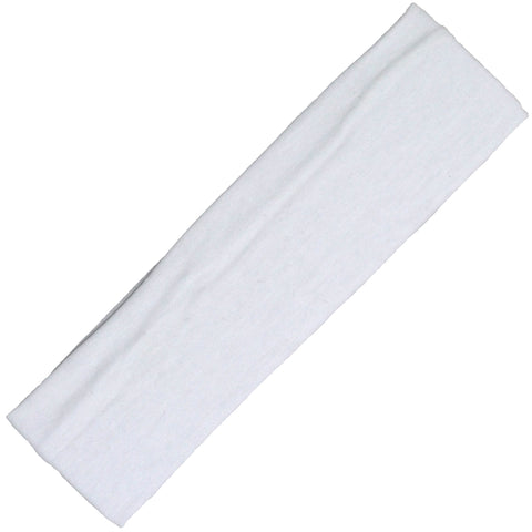 Cotton Headband Soft Stretch Headbands Sweat Absorbent Elastic Head Band White