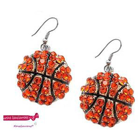 Basketball Hook Earrings Crystal Rhinestone