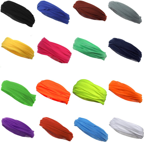 Multifunctional Headbands 12 Wide Yoga Running Workout Colors