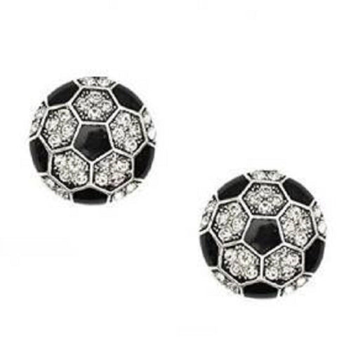 Soccer Post Earrings Crystal Rhinestone